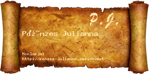 Pénzes Julianna névjegykártya