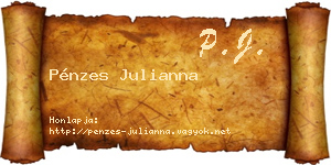 Pénzes Julianna névjegykártya